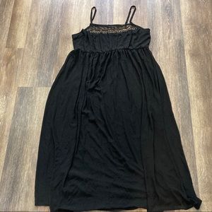 Torrid Chiffon Black Maxi Dress w/ Metal Studded Bead Accents, Sz 4 (4X/ 26)